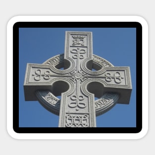 Celtic Cross Tombstone Statue - blue, grey Sticker